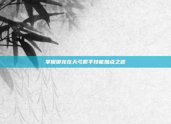 掌握御龙在天弓箭手技能加点之道