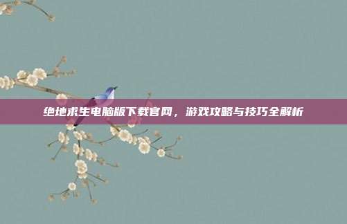 绝地求生电脑版下载官网,游戏攻略与技巧全解析