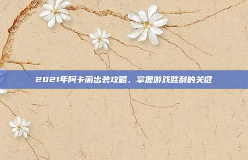 2021年阿卡丽出装攻略,掌握游戏胜利的关键