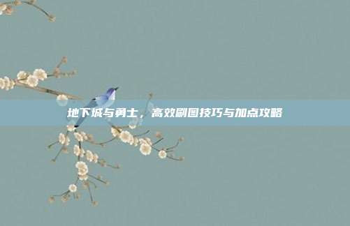 地下城与勇士，高效刷图技巧与加点攻略