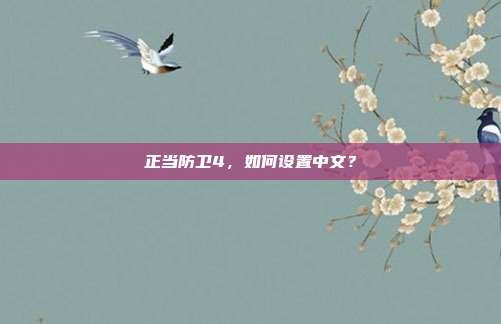 正当防卫4,如何设置中文?