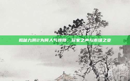 揭秘九阴2为何人气骤降,玩家之声与市场之变