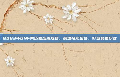 2023年DNF男街霸加点攻略，精通技能组合，打造最强职业