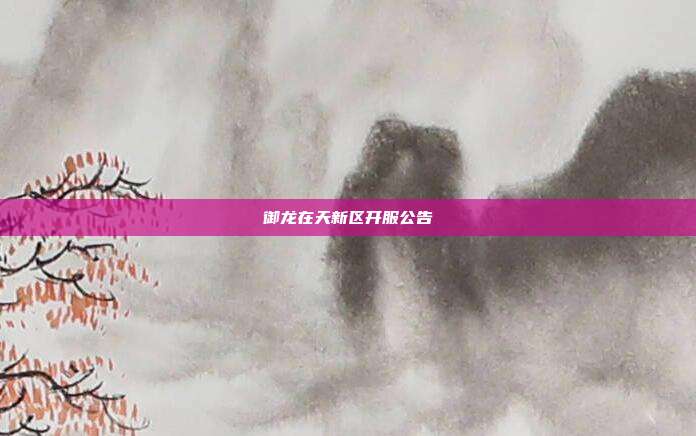 御龙在天新区开服公告
