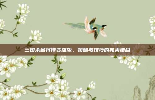 三国杀名将传变态版,策略与技巧的完美结合