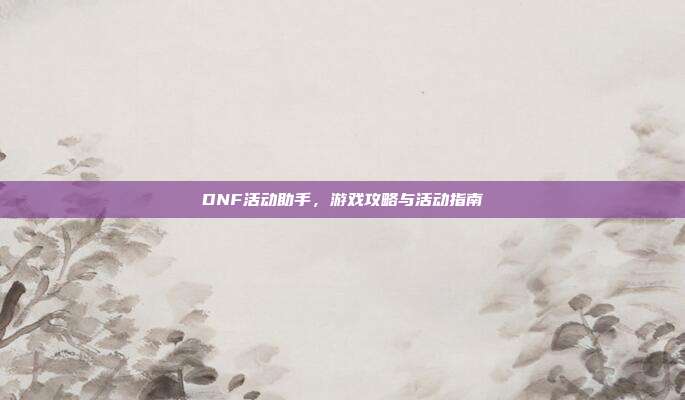 DNF活动助手，游戏攻略与活动指南