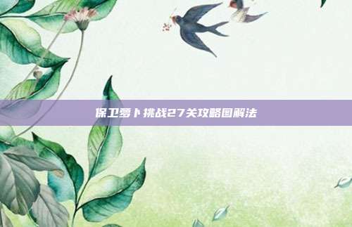 保卫萝卜挑战27关攻略图解法