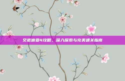 艾诺迪亚4攻略,深入探索与完美通关指南