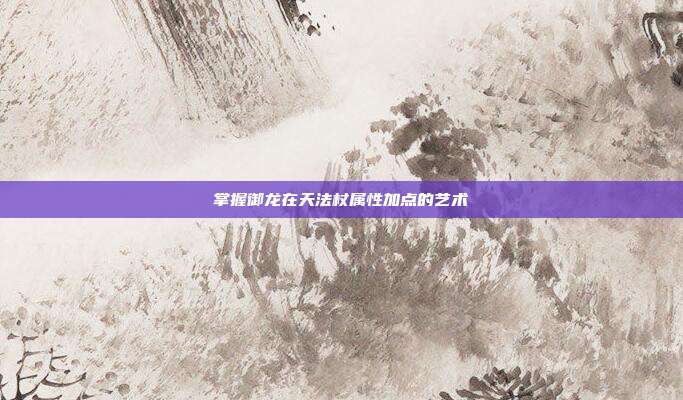 掌握御龙在天法杖属性加点的艺术