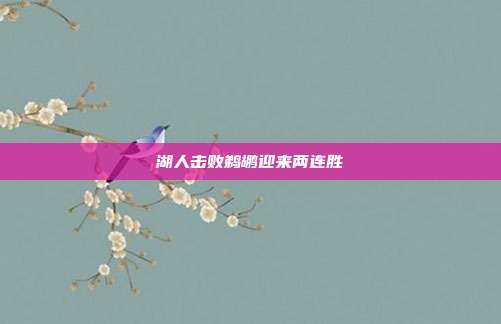 湖人击败鹈鹕迎来两连胜