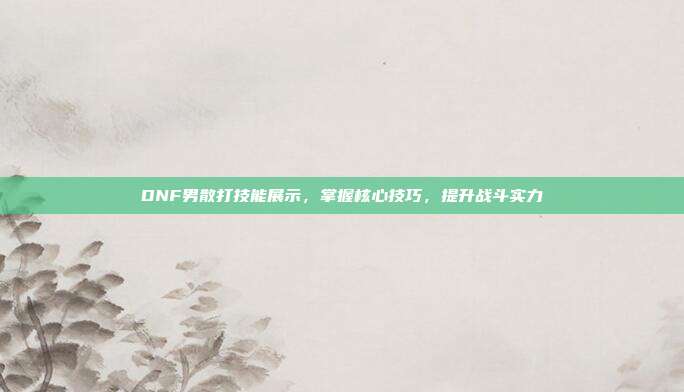 DNF男散打技能展示，掌握核心技巧，提升战斗实力