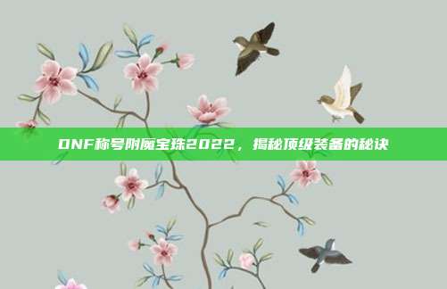 DNF称号附魔宝珠2022，揭秘顶级装备的秘诀