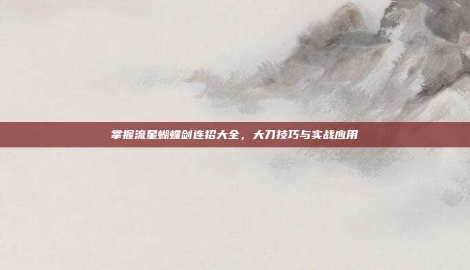 掌握流星蝴蝶剑连招大全，大刀技巧与实战应用