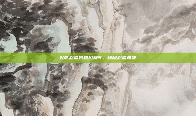 火影忍者究极风暴5,终极忍者对决