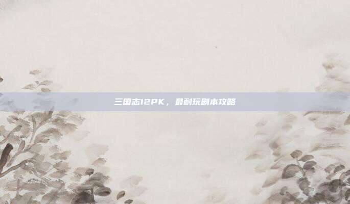 三国志12PK，最耐玩剧本攻略
