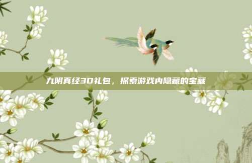 九阴真经3D礼包,探索游戏内隐藏的宝藏
