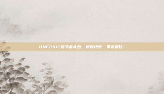 DNF2012春节套礼包,新春特惠,不容错过!