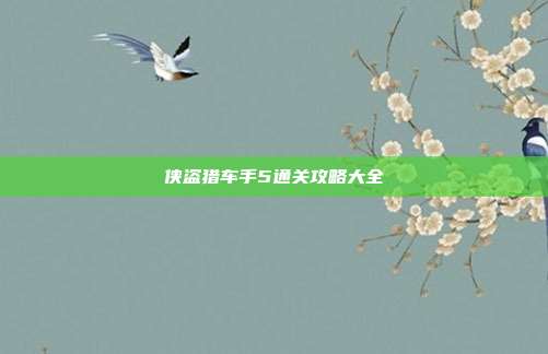 侠盗猎车手5通关攻略大全
