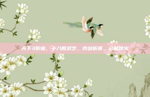 天下3职业，十八般武艺，弈剑听雨，云麓踏火