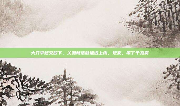 大刀举起又放下，关羽新皮肤延迟上线，玩家，等了个寂寞