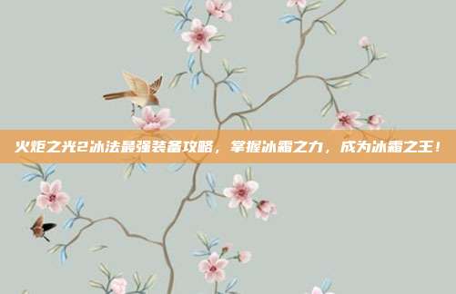 火炬之光2冰法最强装备攻略,掌握冰霜之力,成为冰霜之王!
