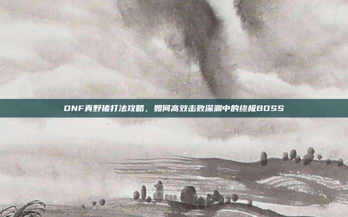 DNF真野猪打法攻略,如何高效击败深渊中的终极BOSS
