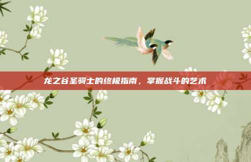 龙之谷圣骑士的终极指南,掌握战斗的艺术