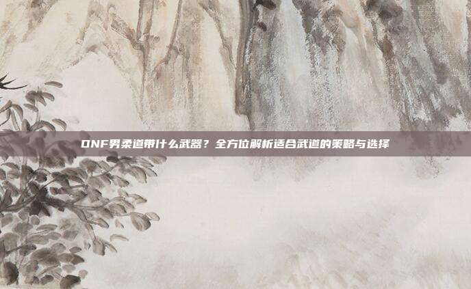 DNF男柔道带什么武器?全方位解析适合武道的策略与选择