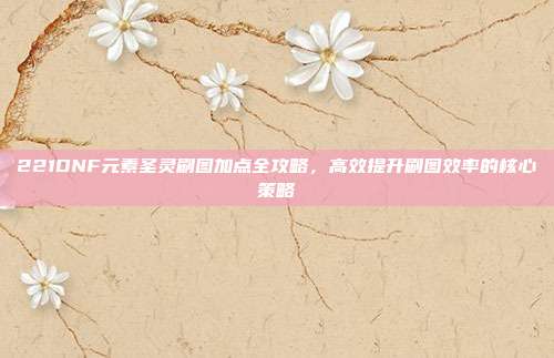 221DNF元素圣灵刷图加点全攻略,高效提升刷图效率的核心策略