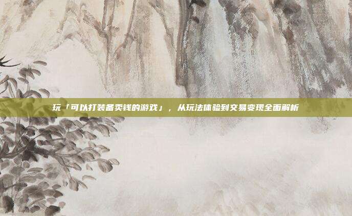 玩「可以打装备卖钱的游戏」，从玩法体验到交易变现全面解析