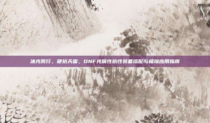 沐光而行,硬抗天雷,DNF光属性抗性装备搭配与极境应用指南