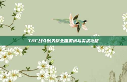 TBC战斗贼天赋全面解析与实战攻略