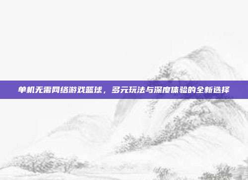 单机无需网络游戏篮球,多元玩法与深度体验的全新选择