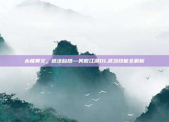 太极奥义,道法自然—笑傲江湖OL武当技能全解析