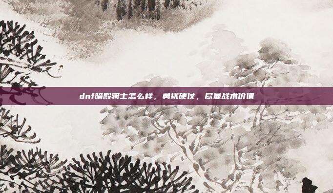 dnf暗殿骑士怎么样,勇挑硬仗,尽显战术价值
