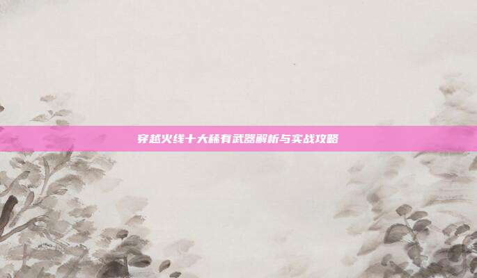 穿越火线十大稀有武器解析与实战攻略