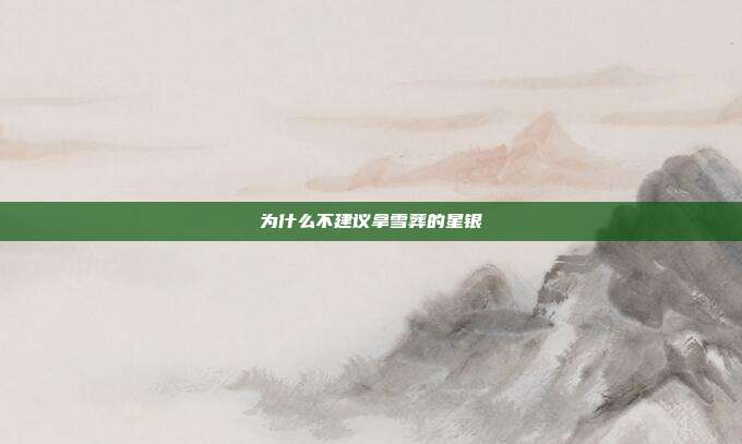 为什么不建议拿雪葬的星银