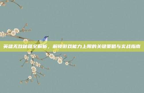 英雄无敌秘籍全解析,解锁游戏能力上限的关键策略与实战指南
