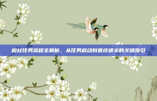 橙杖任务流程全解析,从任务启动到最终通关的关键指引