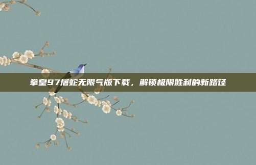 拳皇97屠蛇无限气版下载,解锁极限胜利的新路径
