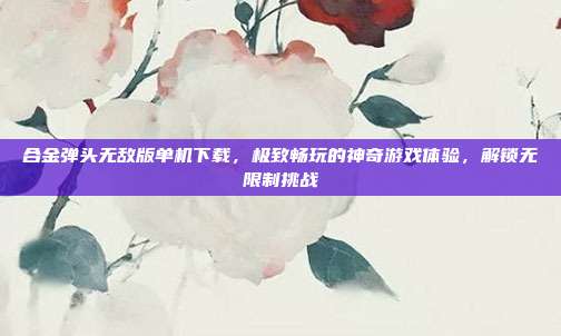 合金弹头无敌版单机下载,极致畅玩的神奇游戏体验,解锁无限制挑战