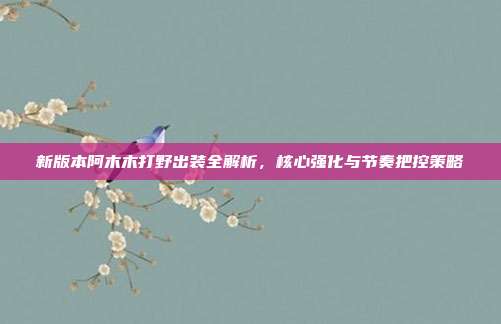 新版本阿木木打野出装全解析，核心强化与节奏把控策略