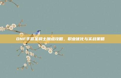 DNF手游圣骑士加点攻略，职业优化与实战策略