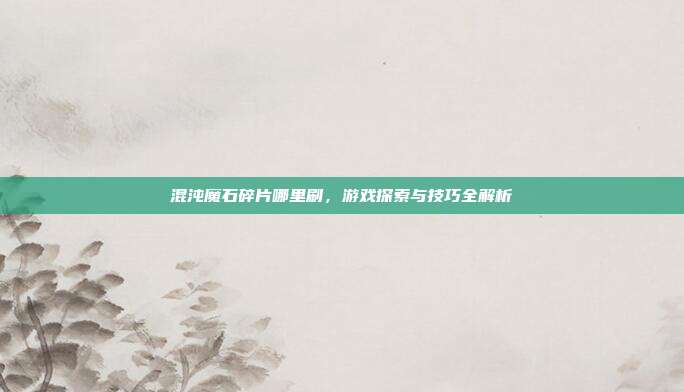 混沌魔石碎片哪里刷，游戏探索与技巧全解析