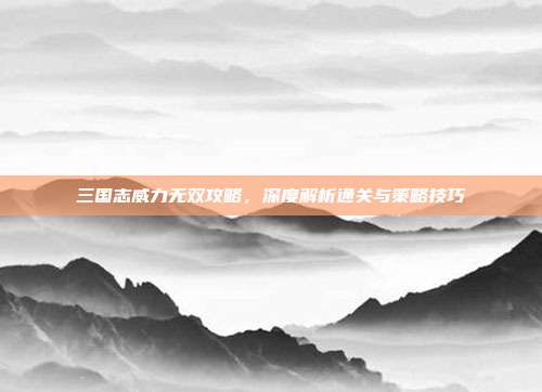 三国志威力无双攻略,深度解析通关与策略技巧
