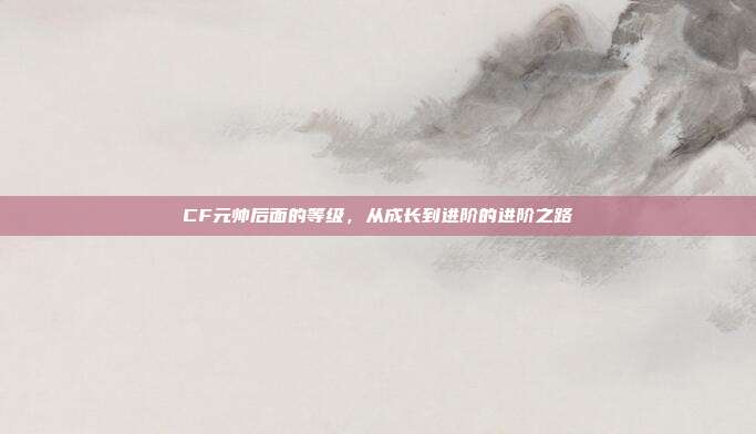 CF元帅后面的等级,从成长到进阶的进阶之路