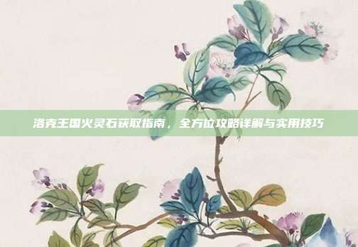 洛克王国火灵石获取指南,全方位攻略详解与实用技巧
