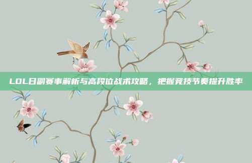 LOL日副赛事解析与高段位战术攻略,把握竞技节奏提升胜率