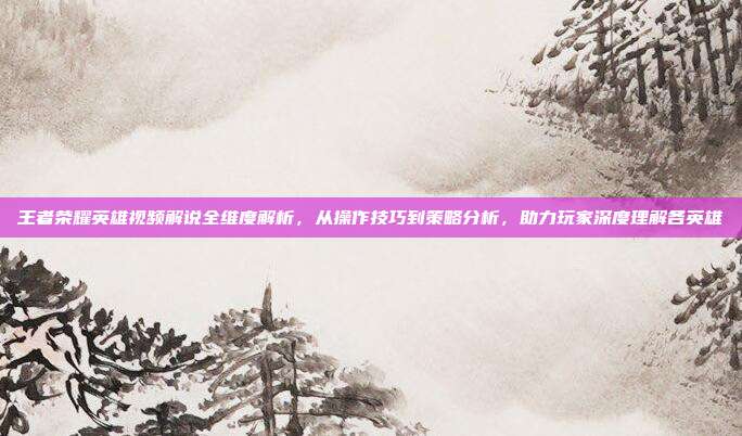 王者荣耀英雄视频解说全维度解析,从操作技巧到策略分析,助力玩家深度理解各英雄