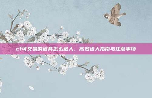 cf可交易的道具怎么送人,高效送人指南与注意事项